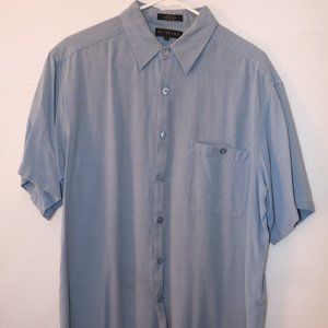 Large Blue-Grey Silk Men's Shirt